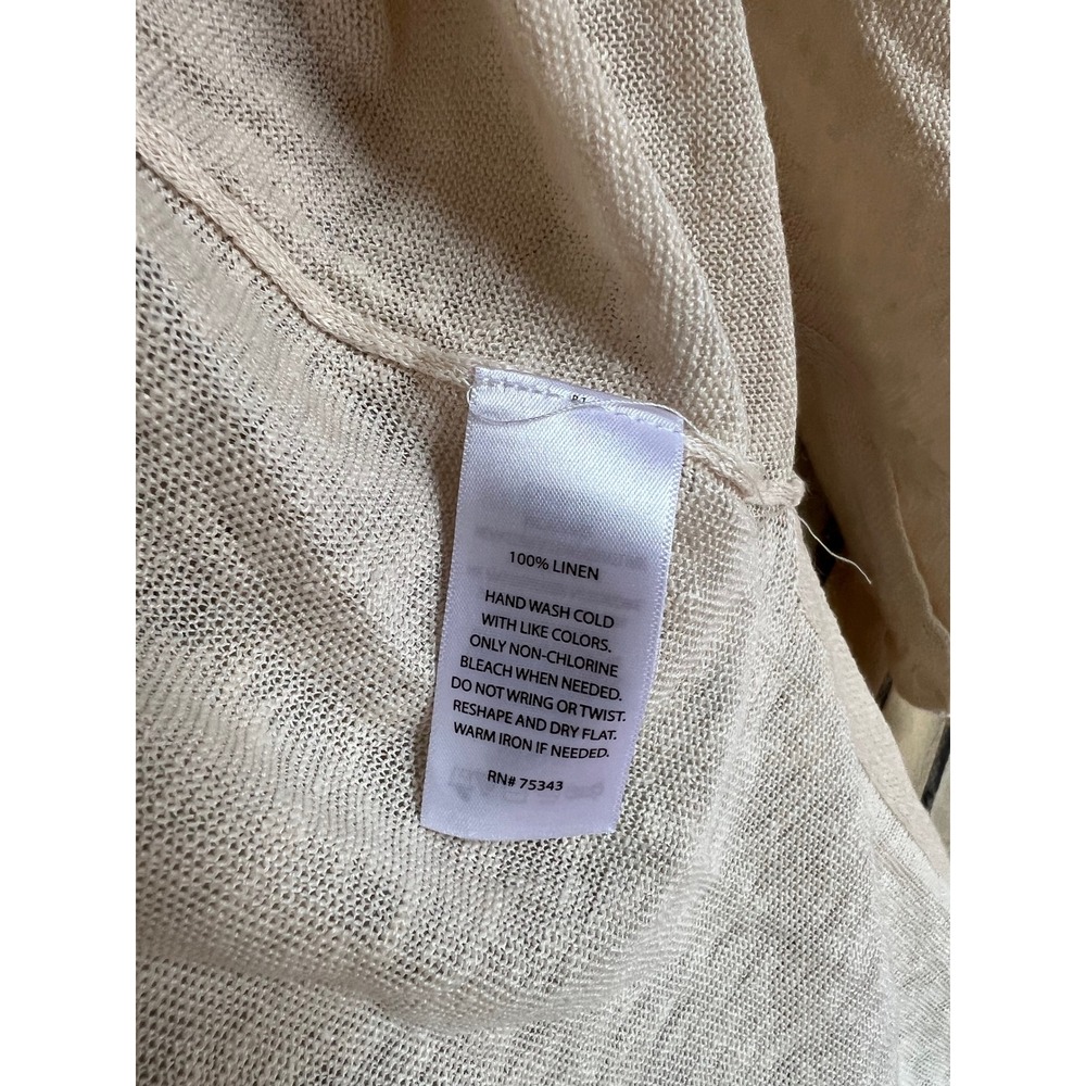 Saint Tropez West Cream 100% Linen Sleeveless Open Front Longline Vest Large NWT - Picture 4 of 6